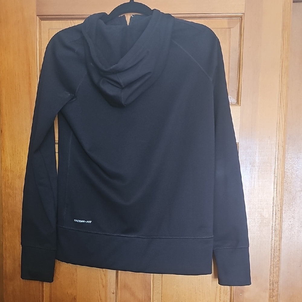 Nike Black Full-Zip Hoodie with White Swoosh - Picture 2 of 3